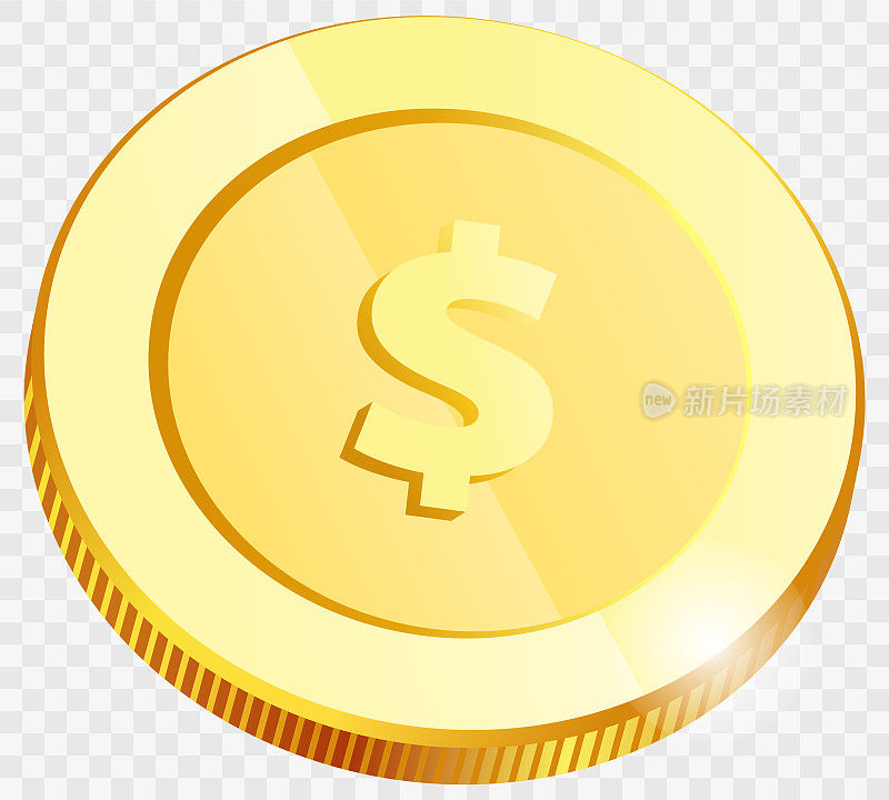 金币与美元符号分离。逼真的3 d硬币。金钱便士作为财富和成功的象征
